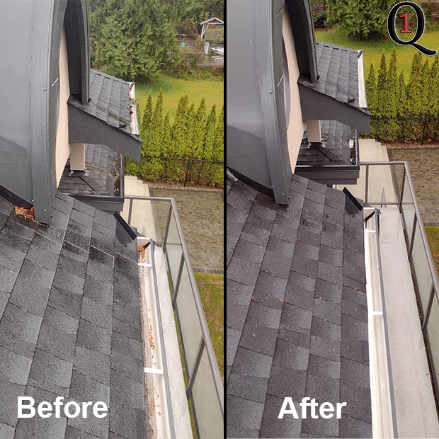 leaves removed from traditional gutter system in port moody