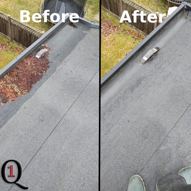 Flat roof gutters in White Rock cleaned