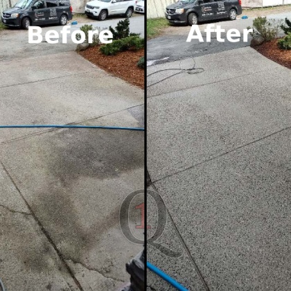 Concrete driveway in Coquitlam power washed