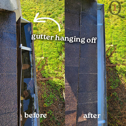 gutter hanging off in Surrey getting repaired