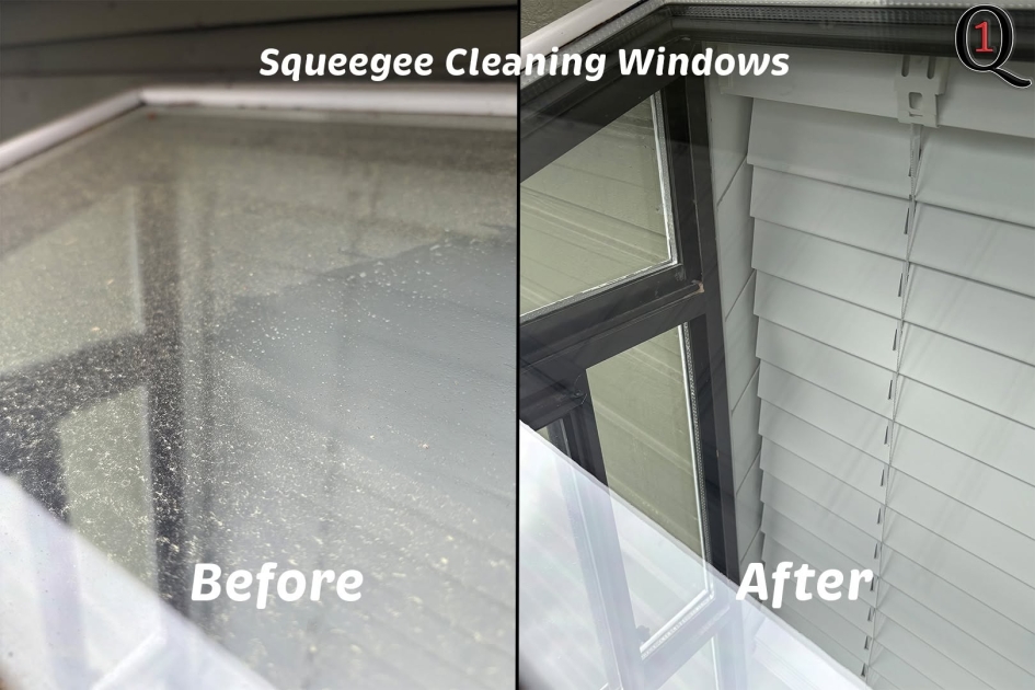 Kitchen Box Window Squeegee Cleaned